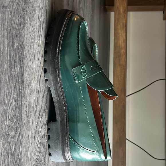 Reformation Agathea Chunky Loafer in Dark Fores - Picture 2 of 6